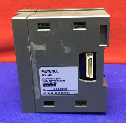 KEYENCE KV-U4 / KVU4 AC POWER SUPPLY 100 TO 240VAC 50/60HZ OUTPUT 24 VDC