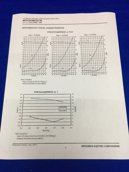 73 pièces - MITSUBISHI ELECTRIC MGFS45B2527B-01 GaAs FET 2,5-2,7 6 Hz