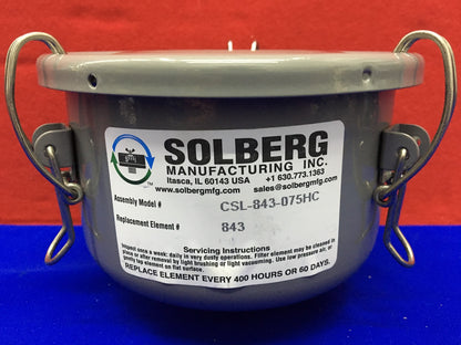 Filtro in acciaio al carbonio Solberg, nessun filtro incluso, modello CSL-843-075HC