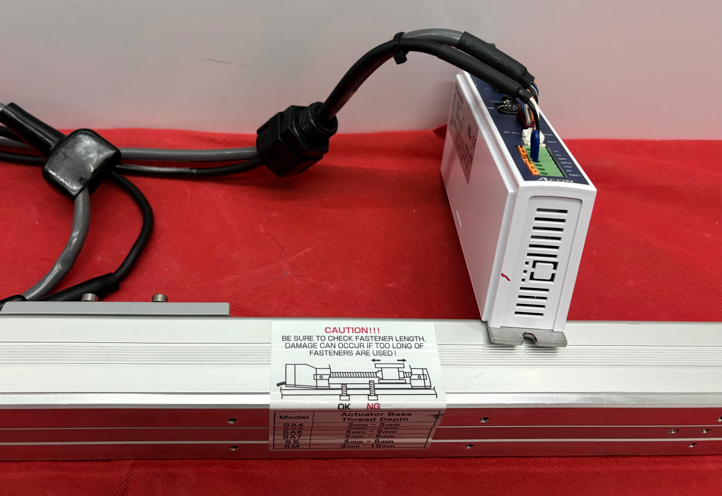 IAI ROBO CYLINDER RCA-SA5C-I-20-3-300-A1-P & CONTROLLER ACON-C-201-NP-2-0  PARTS