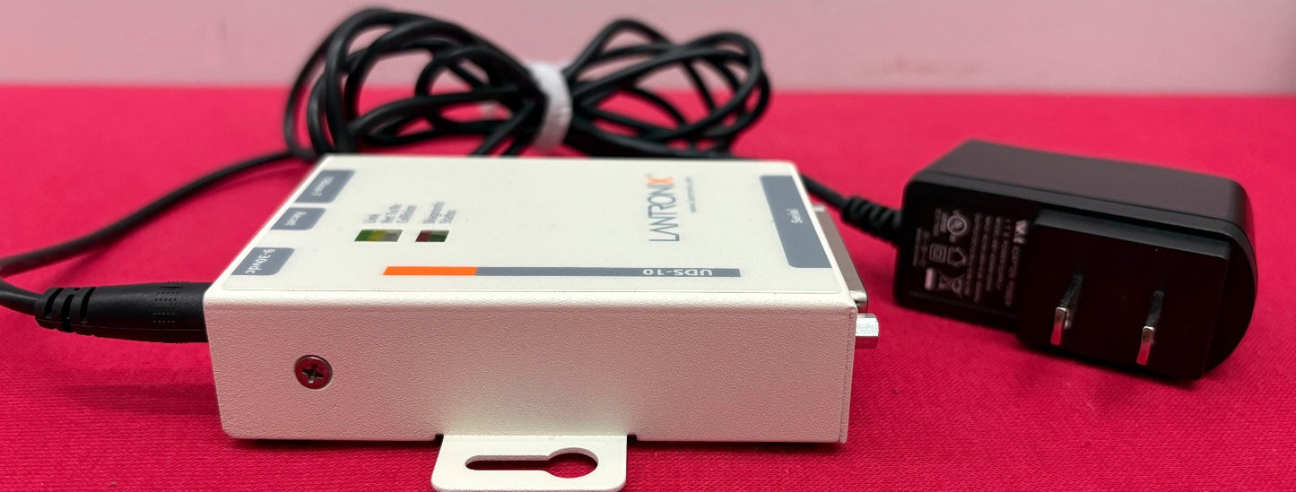 LANTRONIX® UDS-10 SERIAL TO ETHERNET INTERFACE 080-212-000 w/ POWER SUPPLY