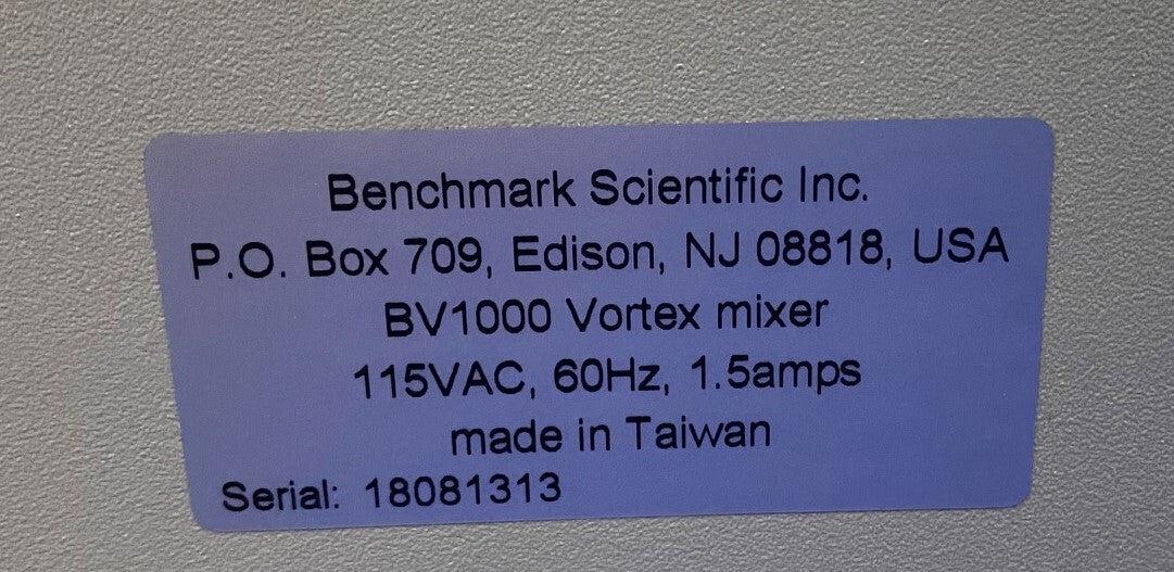 BENCHMARK SCIENTIFIC BV1000 VORTEX MIXER - NOTE STYLE OF MIXER HEAD