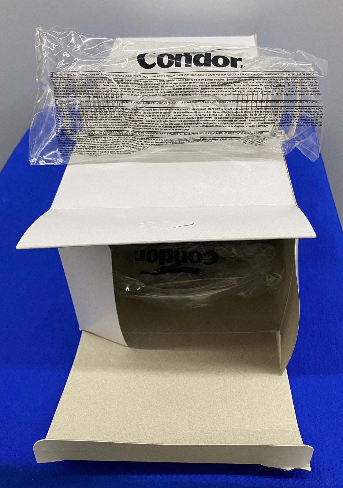 CONDOR ® (1) 4VCL9A OCCHIALI DI SICUREZZA NON RIVESTITI SENZA MONTATURA ARTICOLO TRASPARENTE NUOVO