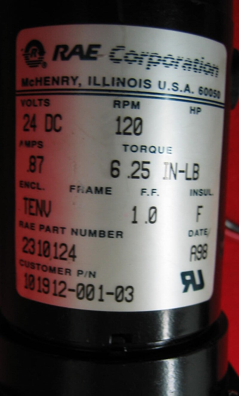 RAE 2310124 / 101912-001-03 24DC RPM 120