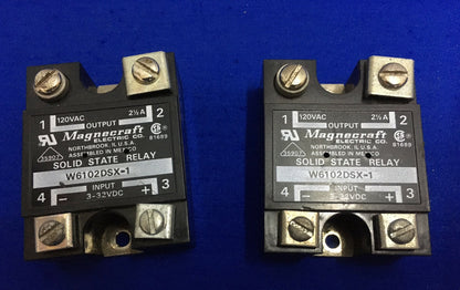 1 LOTTO QTY DI 2 - RELÈ A STATO SOLIDO MAGNECRAFT ELECTRIC W6102DSX-1