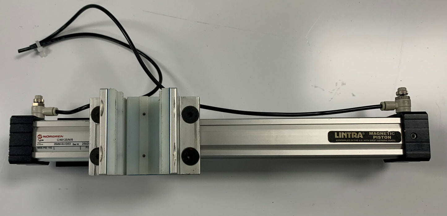 Norgren Kolbenstangenloser Zylinder 25MM Führung C/46125/M/8 &amp; 80/20 Führungshalterung