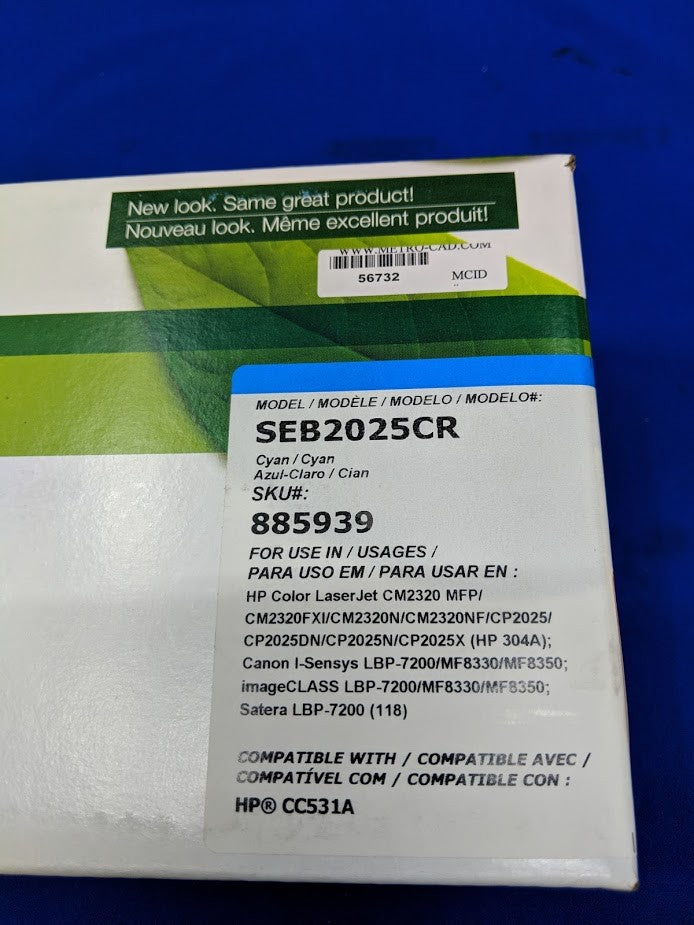 Cartuccia di toner ciano rigenerata Staples Sustainable Earth (modello SEB2025CR)