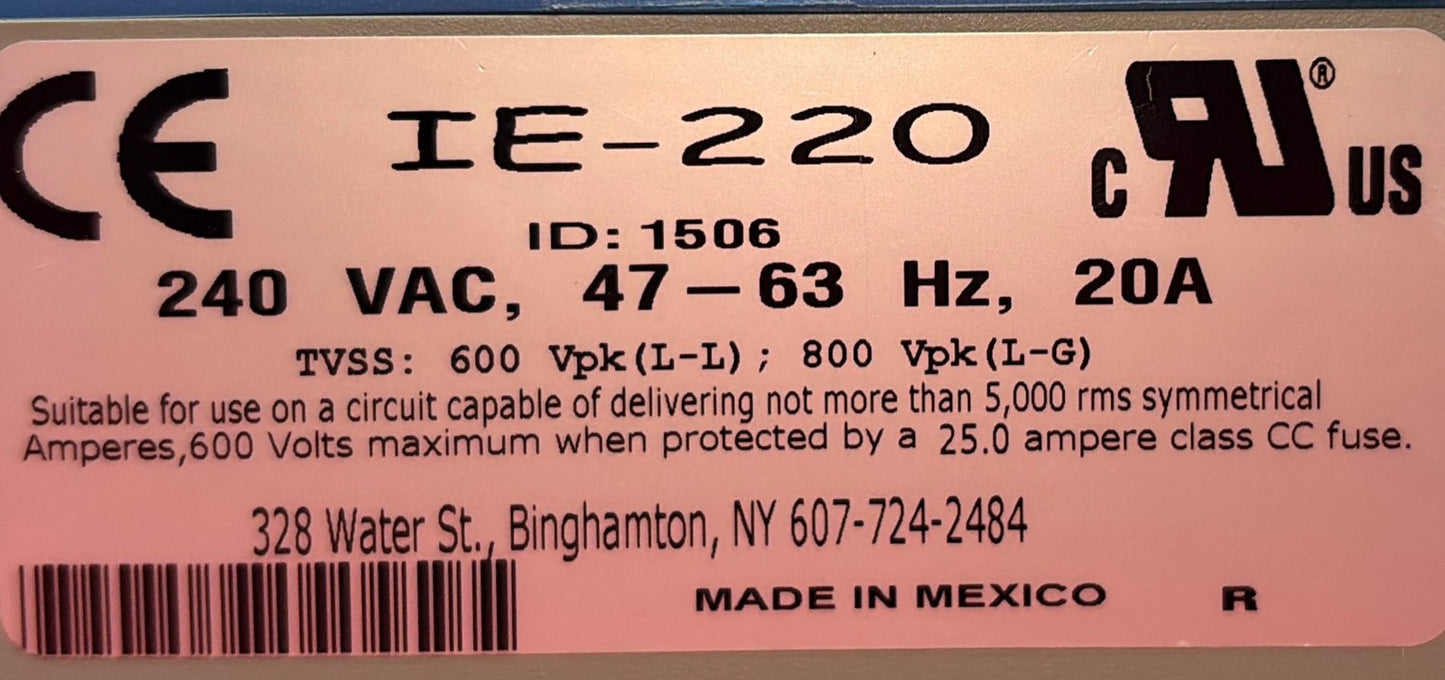 ISLATROL ®  ELITE CONTROL CONCEPTS IE-220 ACTIVE TRACKING ®  AC POWER FILTER