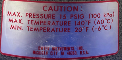 DWYER MAGNEHELIC DIFFERENTIAL PRESSURE GAUGE 2001D 102001-00 0-250