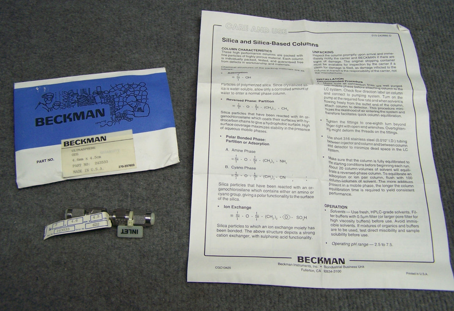 BECKMAN 243533 ULTRASPHERE ODS 4,6 mm X 4,5 cm KOLOM