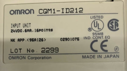 Omron (3) CQM1-OD212 / CQM1-ID213 / CQM1-ID212 PLC-modules Kaarten Relais