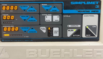 BUEHLER SIMPLIMET 3 MOUNTING PRESS CAT # 20-1420-??? - FOR PARTS/REPAIR