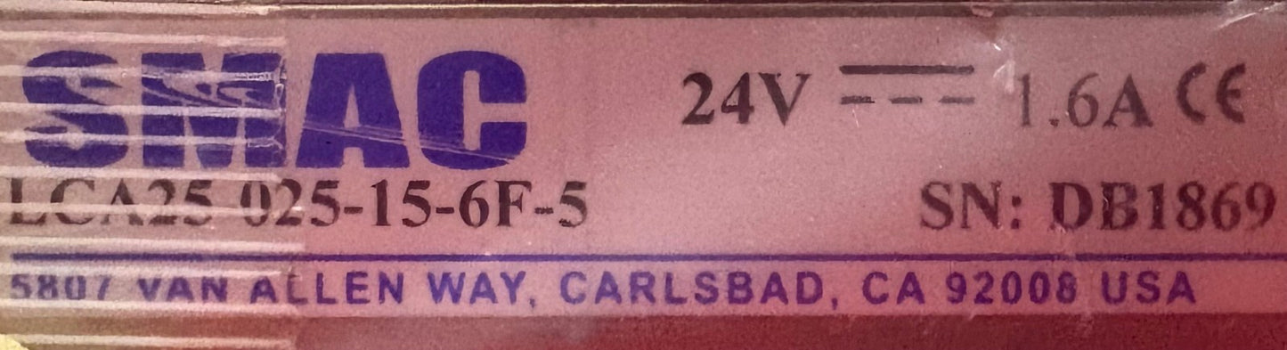 SMAC LCA25-025-15-6F-5 MOVING LINEAR ACTUATOR STROKE 25mm