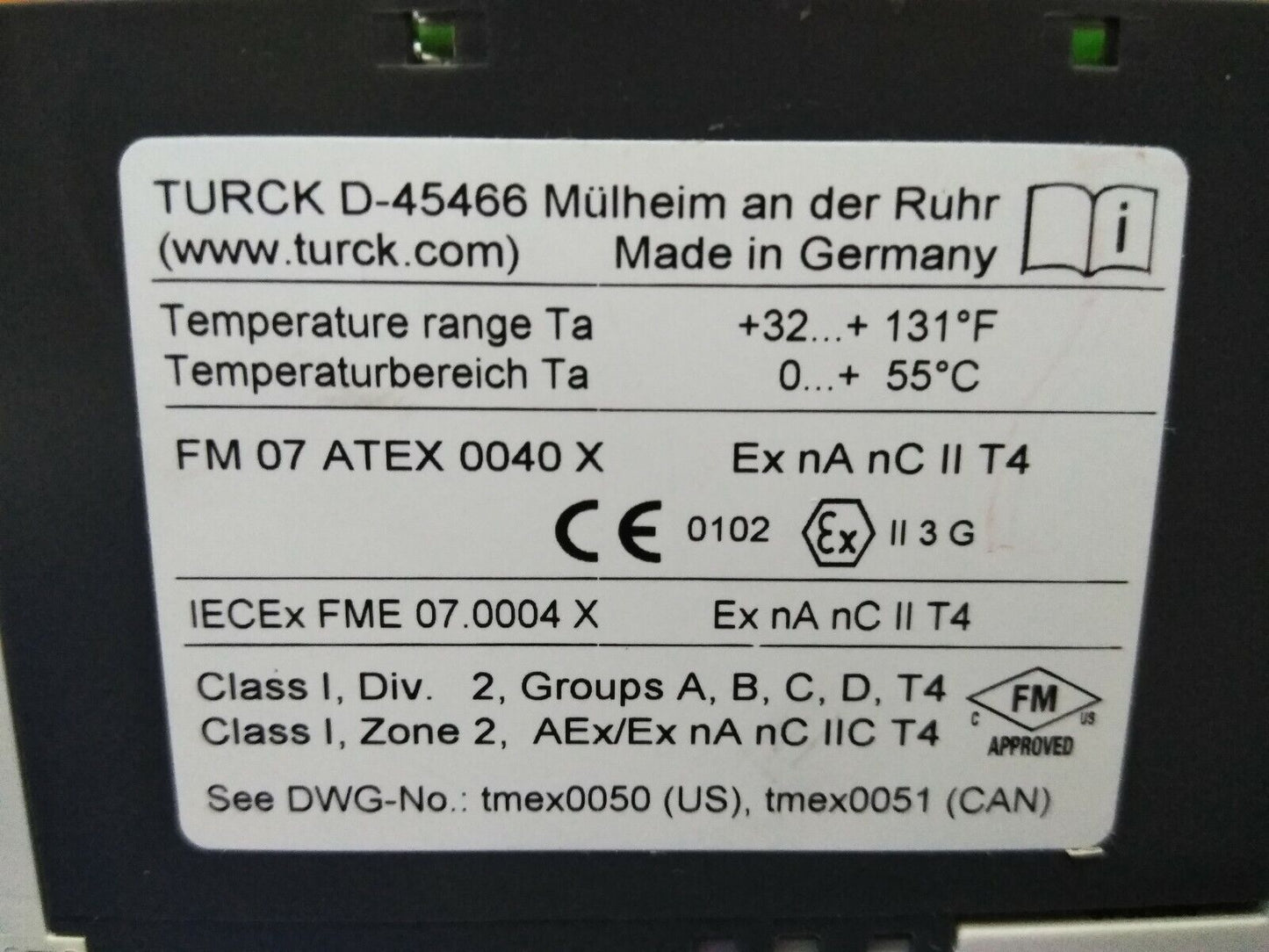 MODULO DI INTERFACCIA USCITE RELÈ DIGITALI TURCK D-45466 BL20-2D0-R-C0