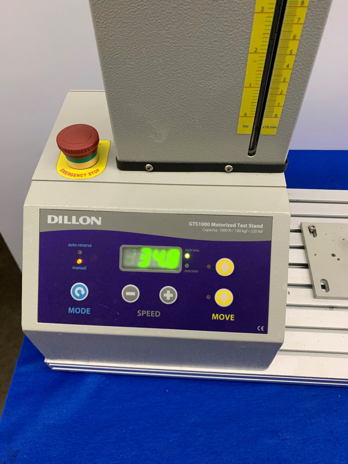 DILLON GTS1000 MOTORISIERTER PRÜFSTAND, MIT DILLON GS 50N X 0,02 N LASTZELLE