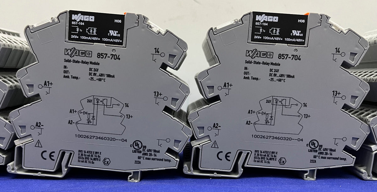 WAGO 857-704 HALBLEITER-RELAISMODUL mit 857-164 HALBLEITER-RELAIS - 1 LOT, MENGE 50