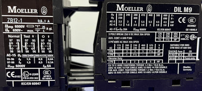 CONTATTORE EATON MOELLER DILM9-10 E RELÈ DI PROTEZIONE DA SOVRACCARICO MOTORE ZB12-1 QTY 2