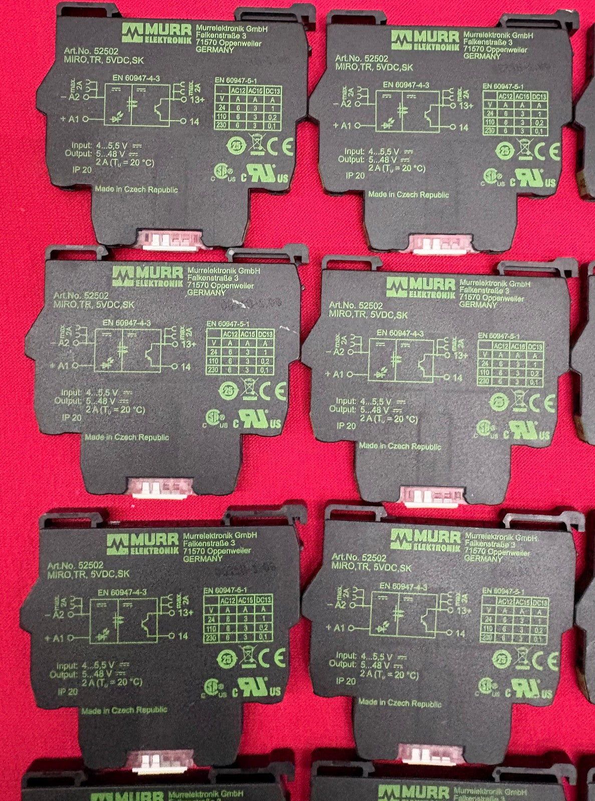 QTY 28 MURR 52501 SOLID STATE RELAY MODULE 6.2mm WIDE 35mm DIN RAIL MOUNT 52501