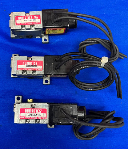 1 LOT DE 3 - ENSEMBLE D'ÉLECTROVANNE NUMATICS 030SA4410 #237-261B 150 PSI MAX