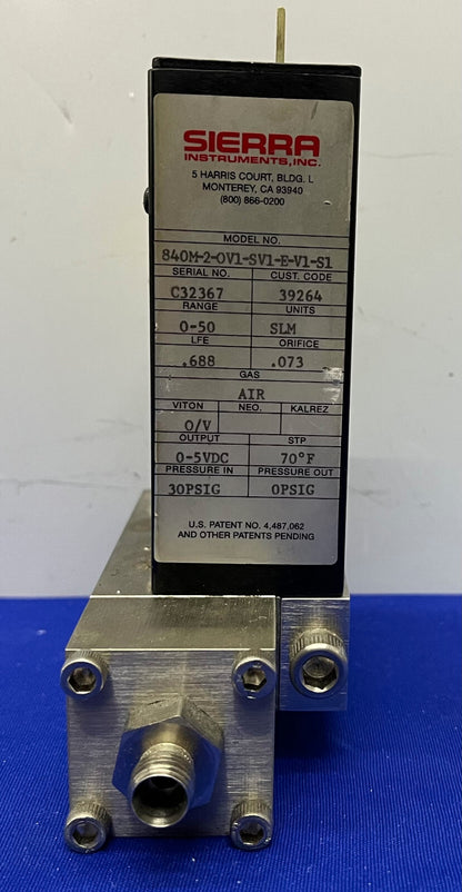 SIERRA マスフローコントローラ 840M-2-OV1-SV1-E-V1-S1 30PSIG 