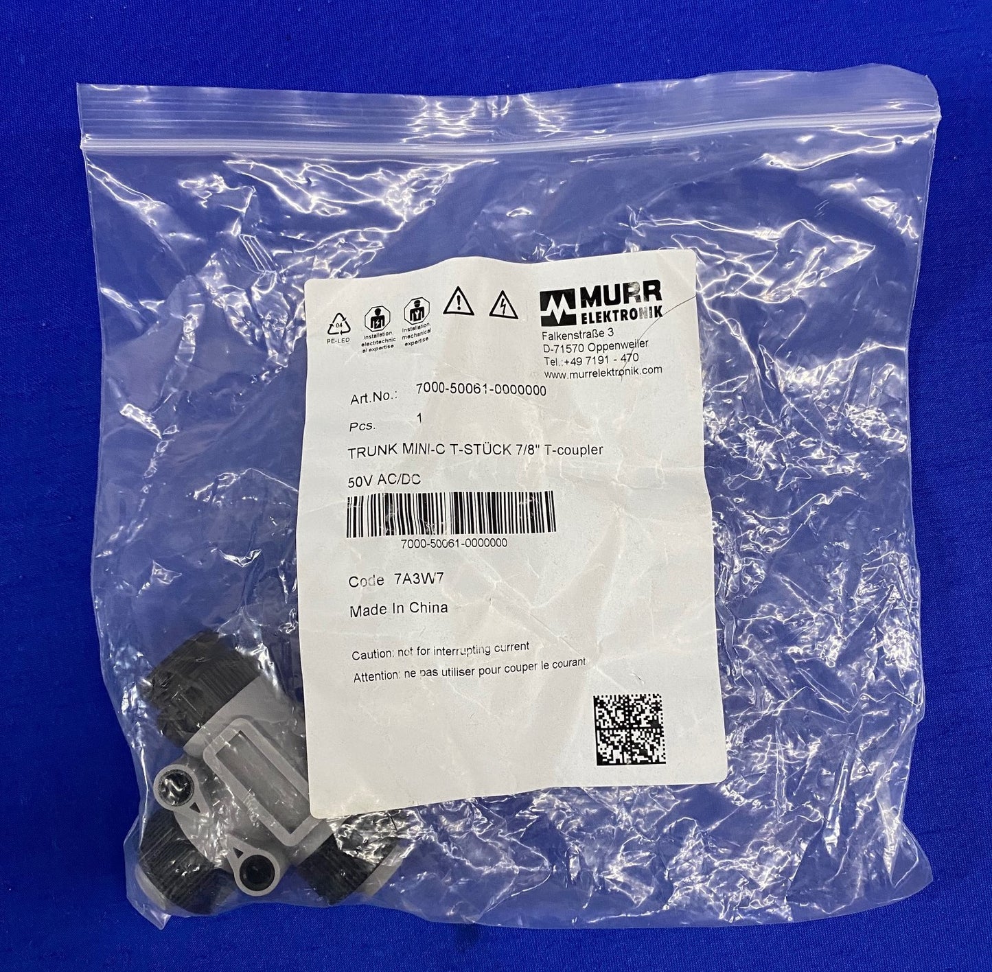 MURR ELEKTRONIK  7000-50061-0000000  TRUNK MINI-C T-STUCK 7/8" T-COUPLER