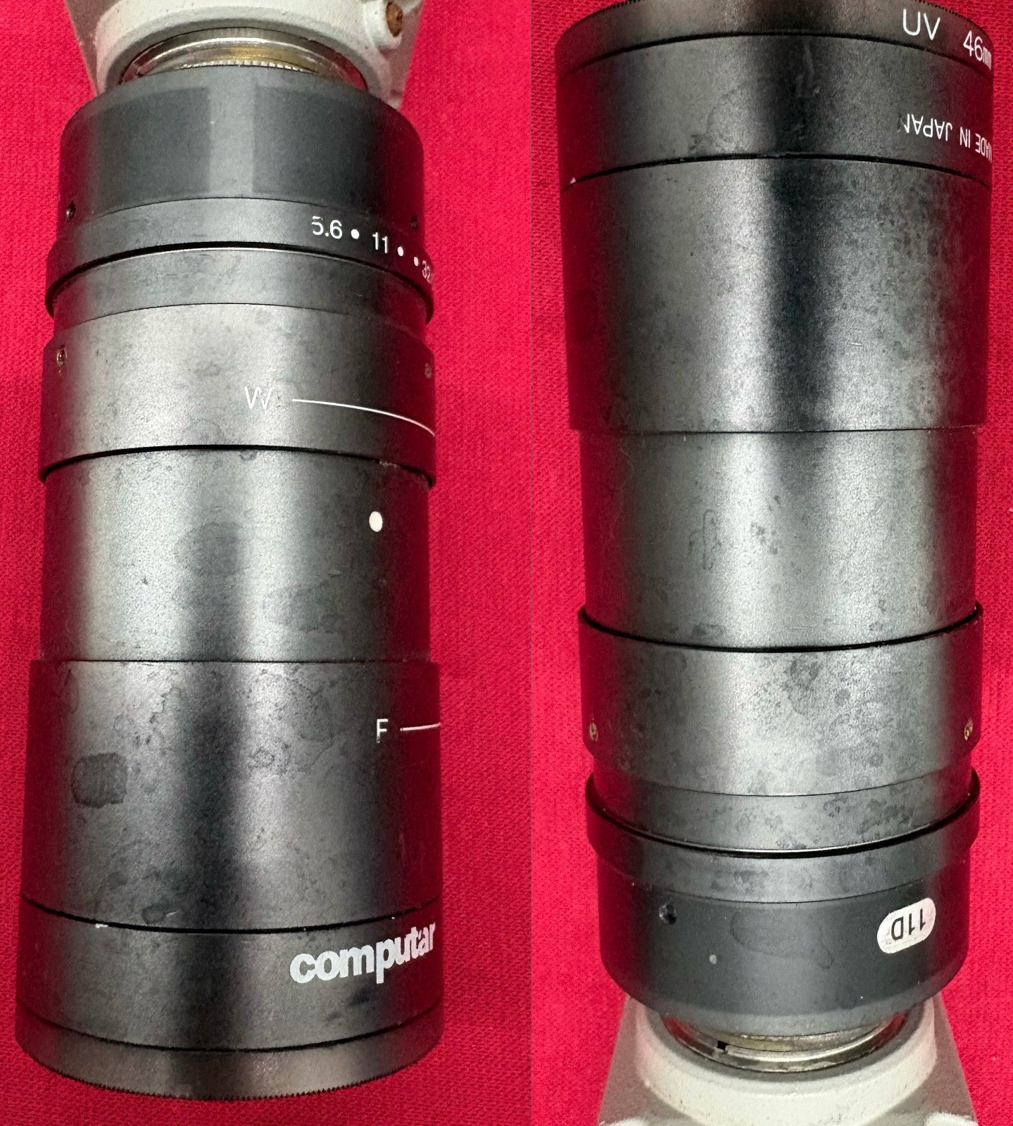 HITACHI KP-D20BU CCD COLOR ANALOG CAMERA w/ COMPUTAR MACRO 10x UV46mm -FOR PARTS