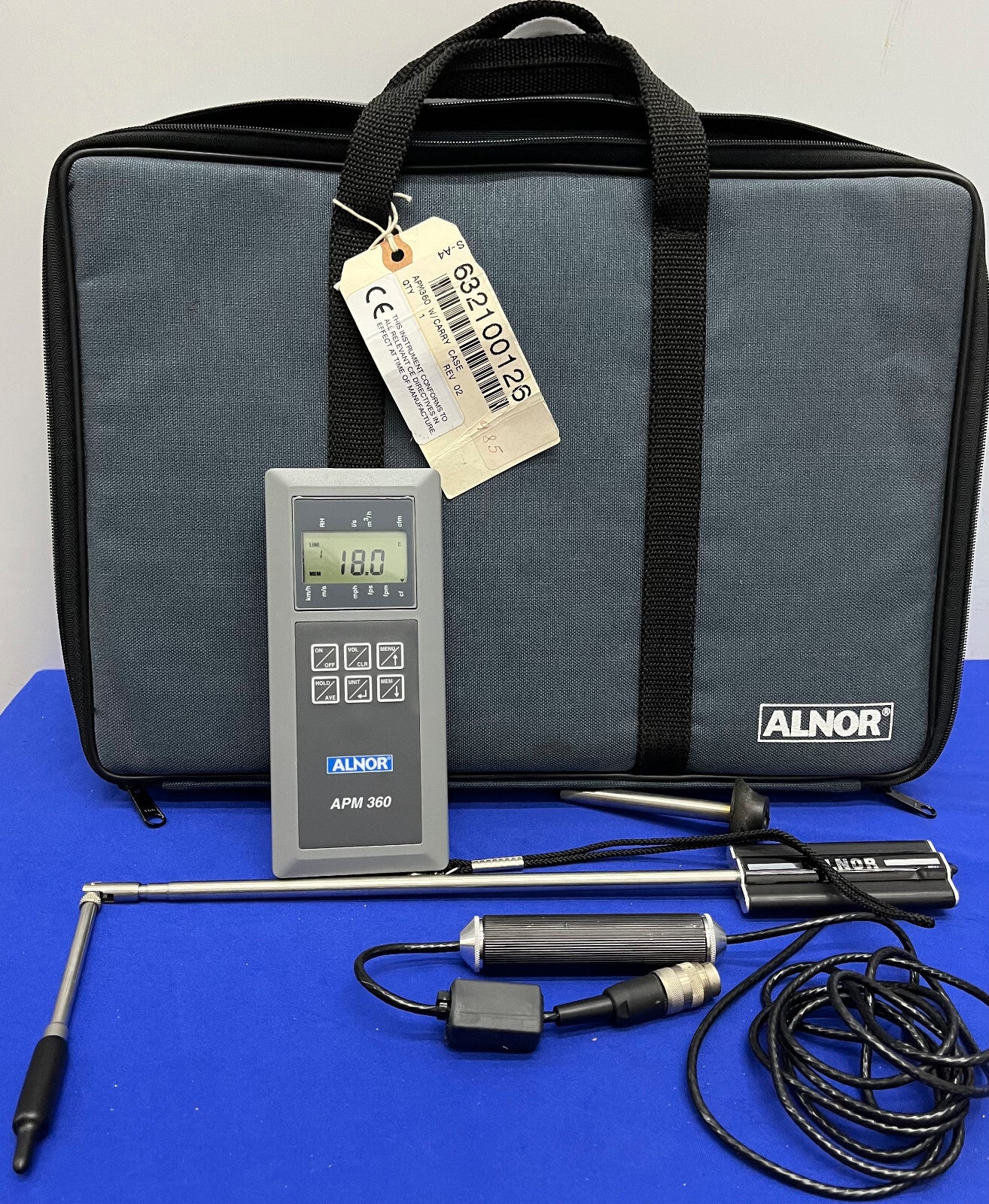 ALNOR APM360 MULTIFUNCTIONELE METER MET 275 SONDE - GEEN PRINTER - VOOR ONDERDELEN/REPARATIE 