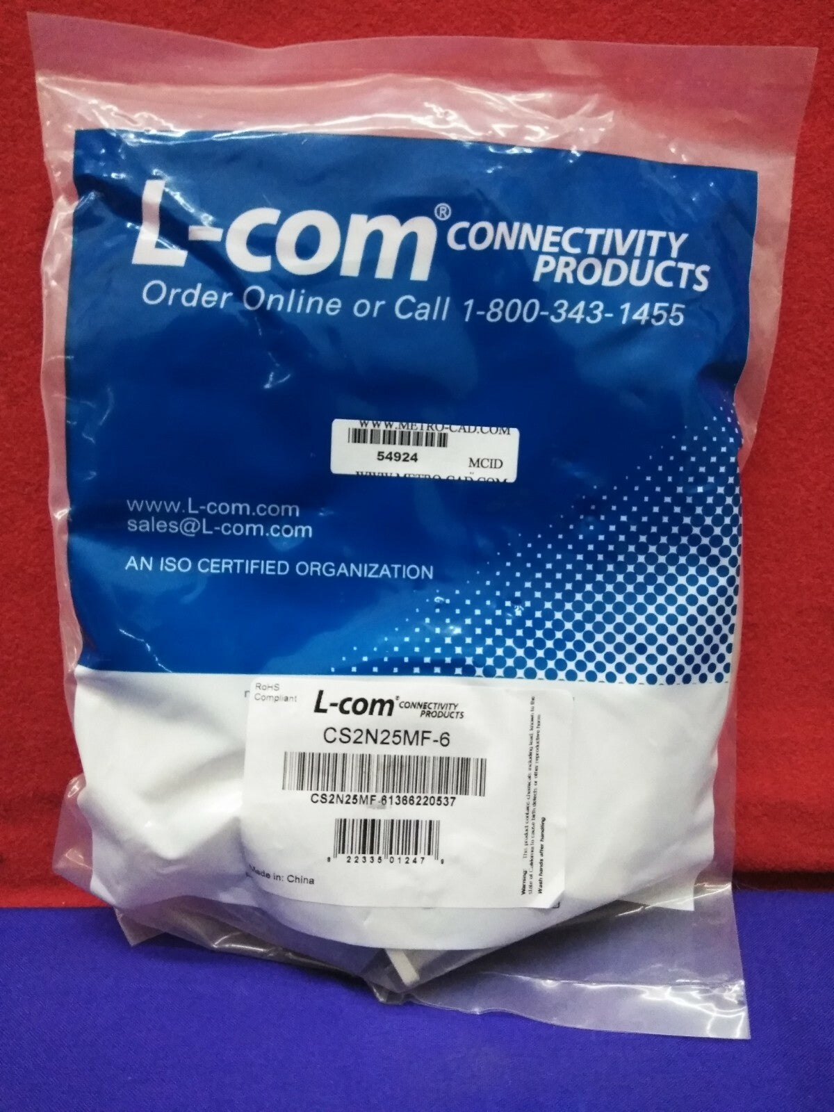 Câble D-Sub moulé L-Com CS2N25MF-6 DB25 mâle/femelle 6 pi. 