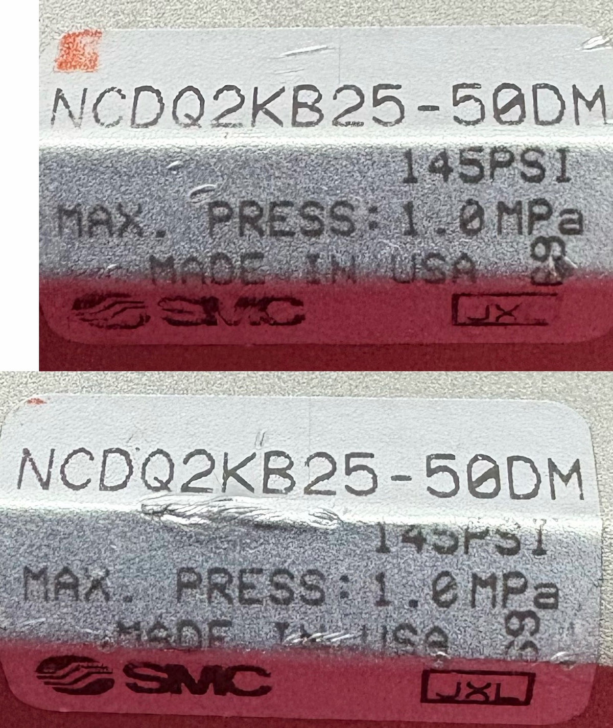 SMC NCDQ2KB25-50DM COMPACT NON-ROTATING DOUBLE-ACTING PNEUMATIC CYLINDER - QTY 2