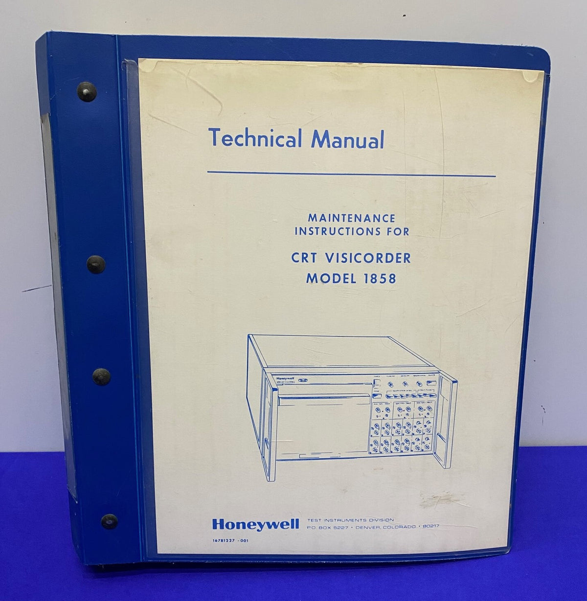 HONEYWELL 1858 VISICORDER BEVAT TECHNISCHE HANDLEIDING - ALLEEN VOOR ONDERDELEN/REPARATIE