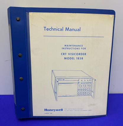 HONEYWELL 1858 VISICORDER BEVAT TECHNISCHE HANDLEIDING - ALLEEN VOOR ONDERDELEN/REPARATIE