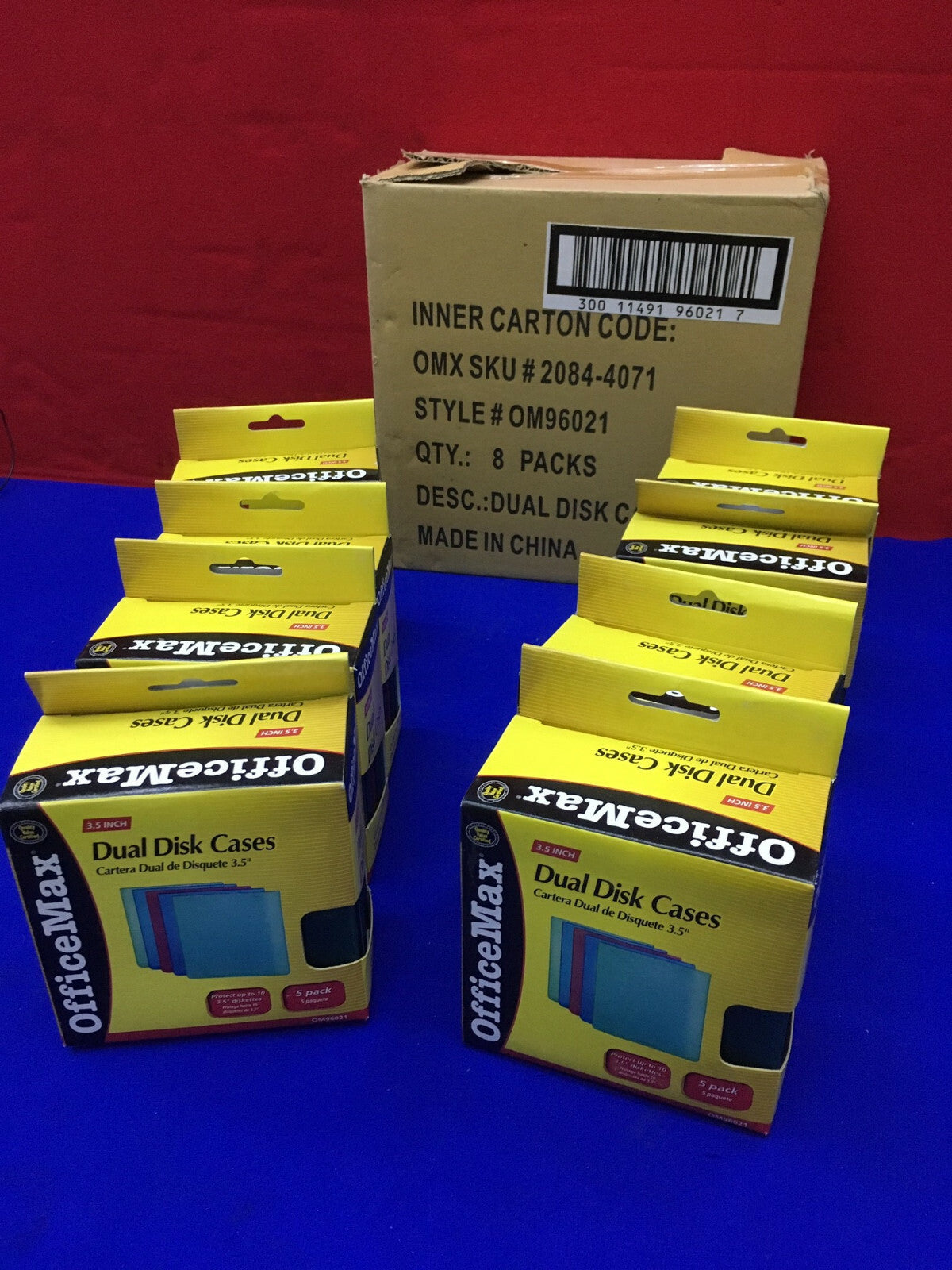 OFFICEMAX DUAL 3.5" DISK CASES 1 CARTON CONTAINING 8 PACKS OF 5- 45 Total