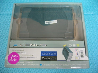 VENUS DS3 3,5" EXTERNES ALUMINIUM-GEHÄUSE UNTERSTÜTZT BIS ZU 750 GB SATA AUF USB2 