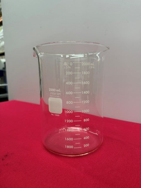 Case of PYREX 1000-2L Griffin Low Form 2L Beaker, Double Scale, Graduated 7740