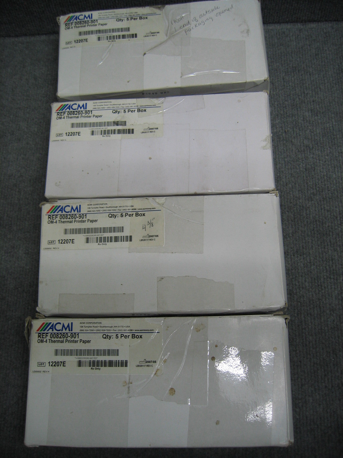 ACMI RIF 008260-901 CARTA PER STAMPANTE TERMICA OM-4 LOTTO 12207E