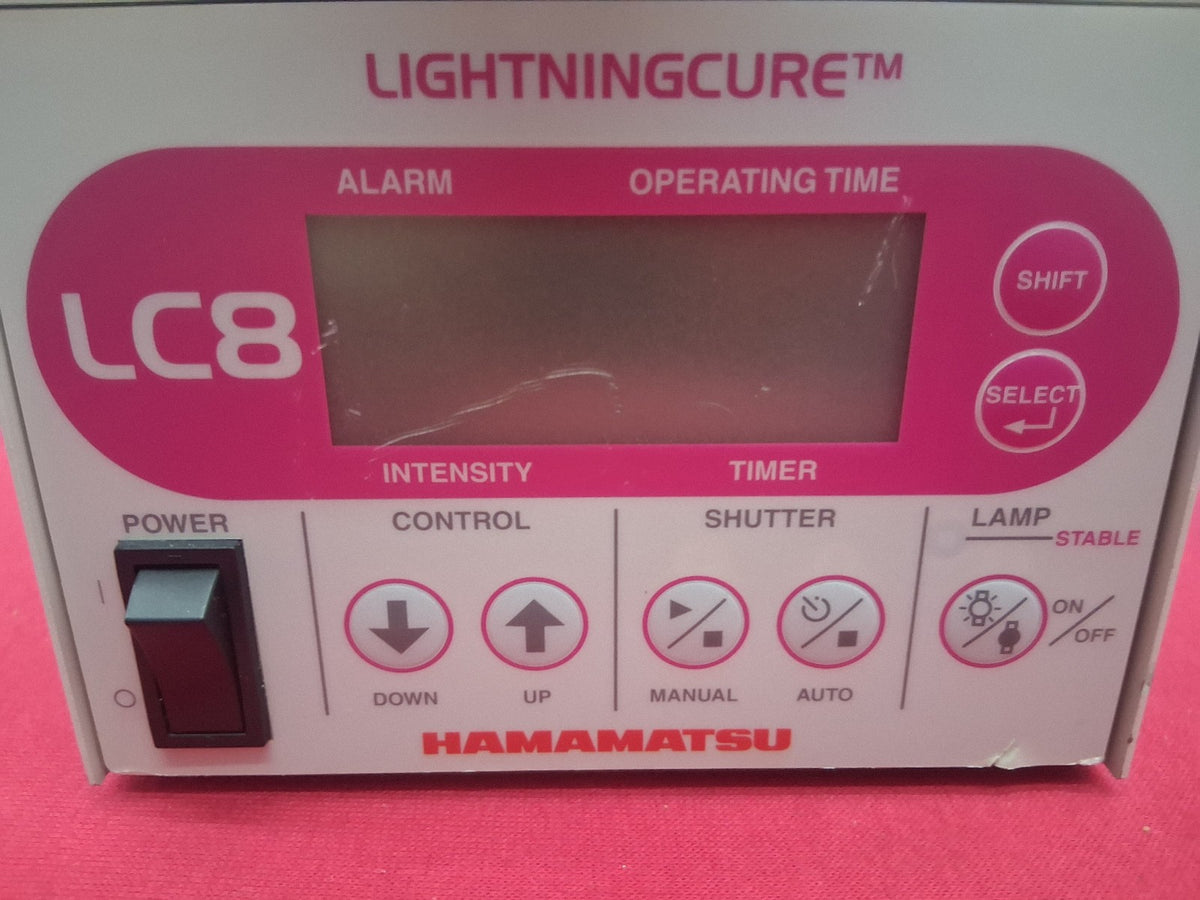 HAMAMATSU UV CURE LC8 L9588-01A-02 SPOT LIGHT SOURCE BIFURCATED WAND FOOT PEDAL