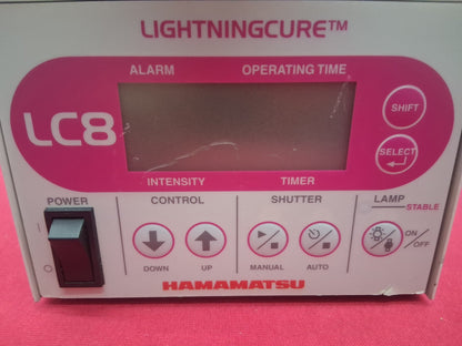 HAMAMATSU UV CURE LC8 L9588-01A-02 SPOT LIGHT SOURCE BIFURCATED WAND FOOT PEDAL