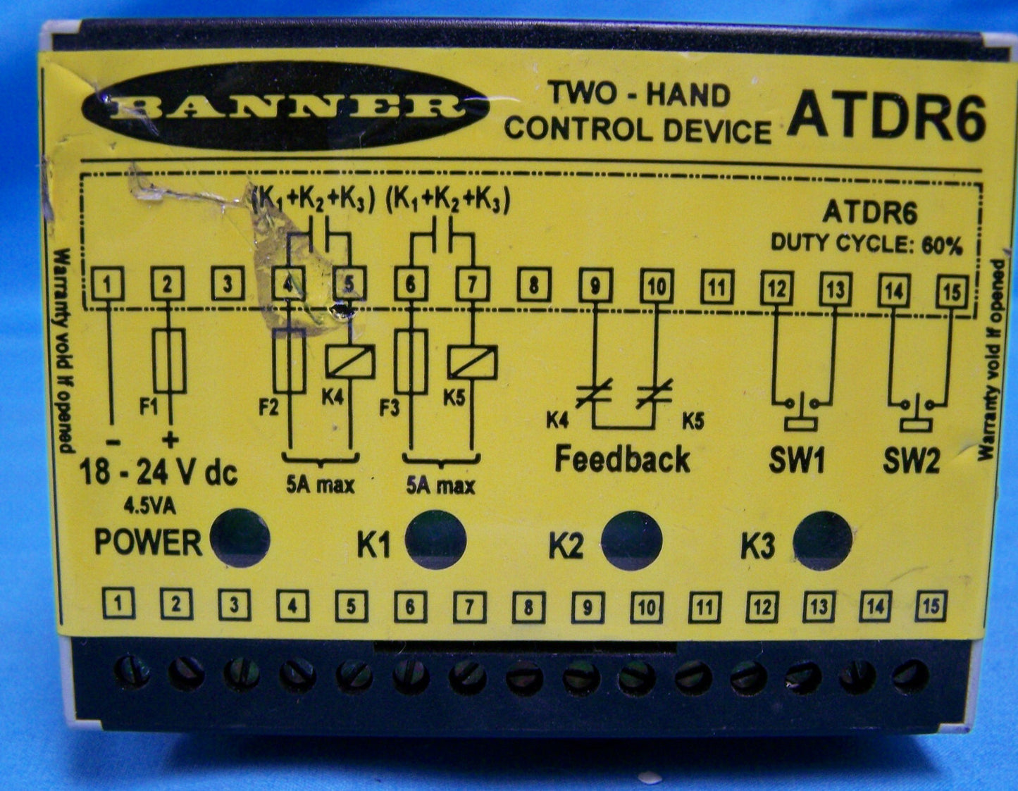 DISPOSITIF DE COMMANDE À DEUX MAINS BANNER MODÈLE ATDR6