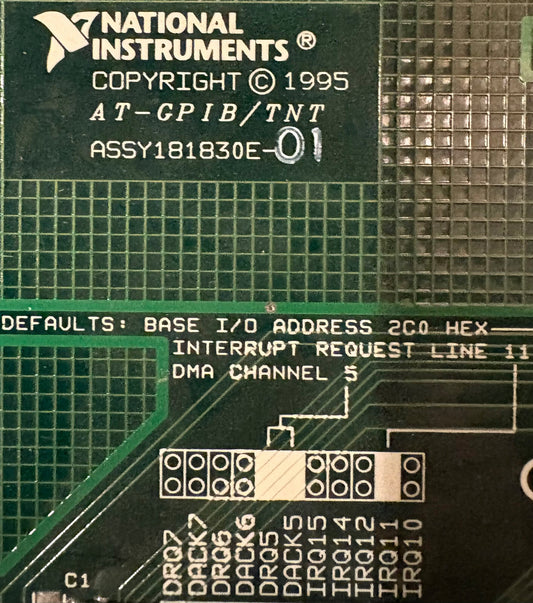 NI NATIONAL INSTRUMENTS AT-GPIB/TNT ASSY181830E-01 INTERFACE CARD BOARD IEEE-488