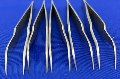 AVEN 7-SA CURVED SUPER FINE POINTS TWEEZERS 4 3/4” SS - 1 LOT QTY 10