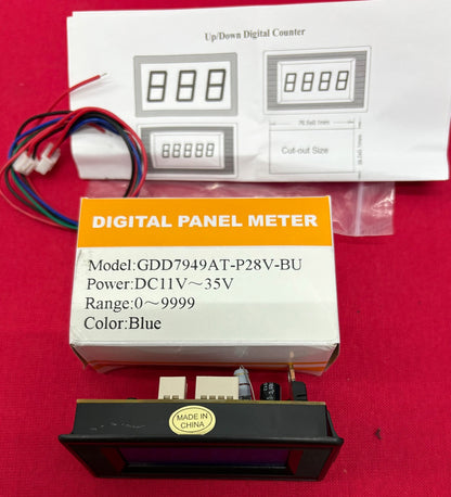 DIGITAL PANEL METER GDD7949AT-P28V-BU UP/DOWN COUNTER LCD BLUE 4 DIGIT W/ CABLE