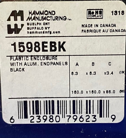 HAMMOND MANUFACTURING 1598EBK PLASTIC ENCLOSURE