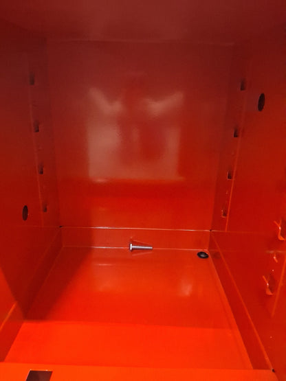 Uline H-2569M-R Flammable Safety Cabinet 4 Gal Countertop Manual Door Red No Key