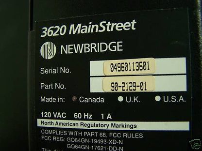 MULTIPLEXOR NEWBRIDGE MODELO 3620 MAIN STREET 3620