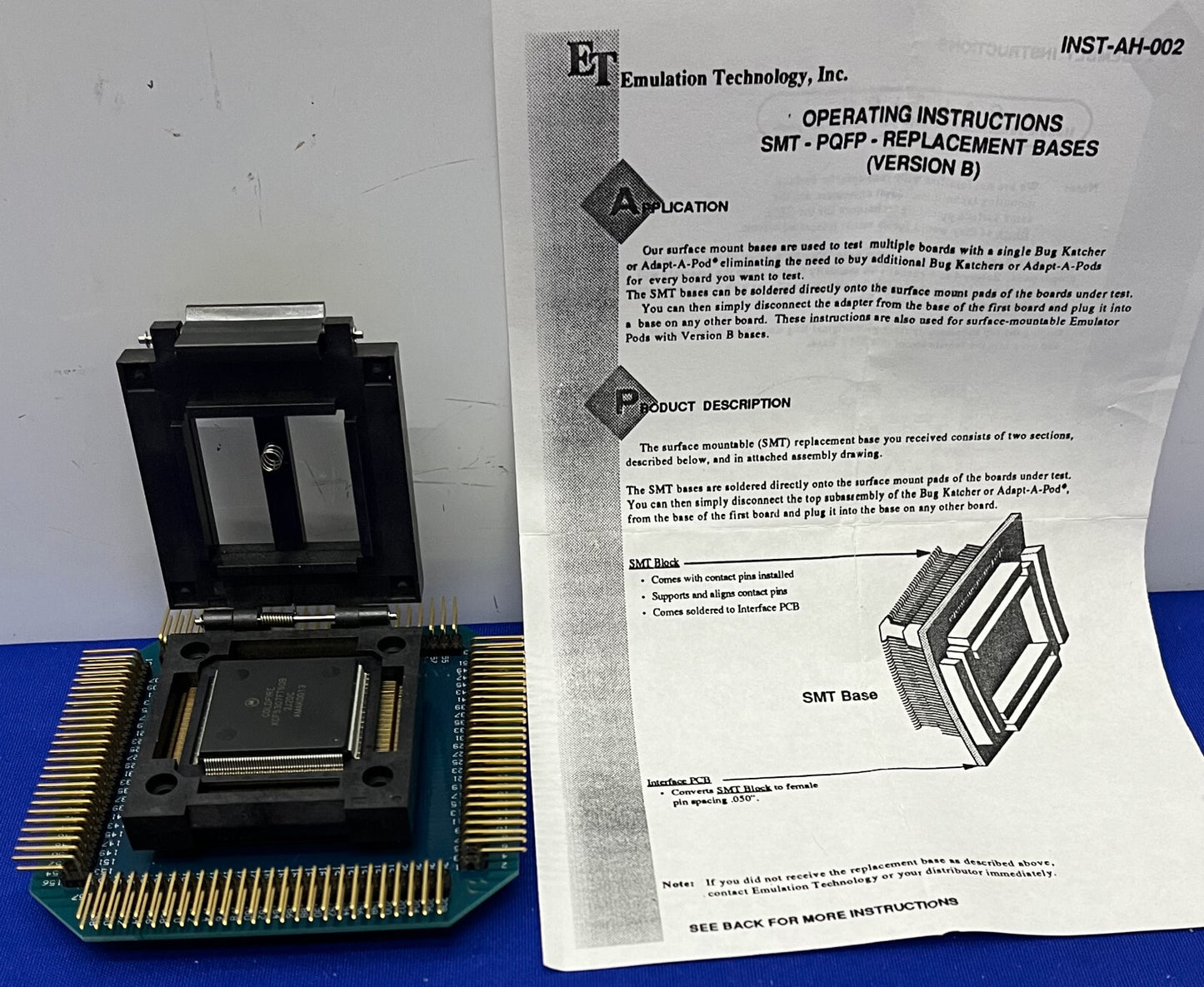 ADAPTADOR DE EMULADOR DE MONTAJE SUPERFICIAL BC-V-210PZ/1-VP DE TECNOLOGÍA DE EMULACIÓN ET 