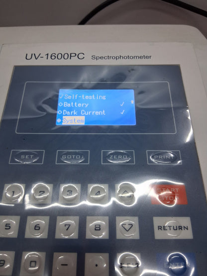 VWR UV-1600PC SPECTROPHOTOMETER 110 V AC 120 W 60 HZ 15A TESTED WORKS