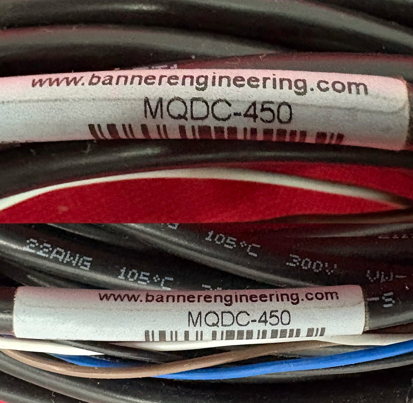 CORDSET EST 15-METERS 4-PIN M12 FEMALE CONNECTOR & BARE FLYING LEAD ENDS - QTY 2