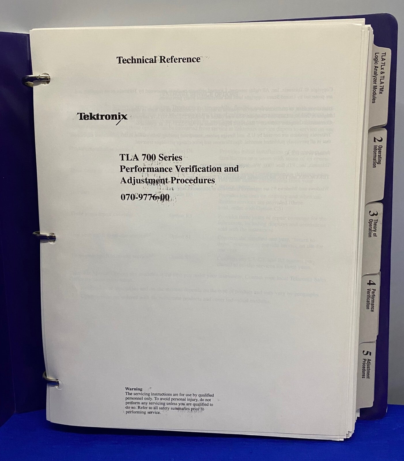 TEKTRONIX TLA 700シリーズ / 070-9776-00 テクニカルリファレンスマニュアル