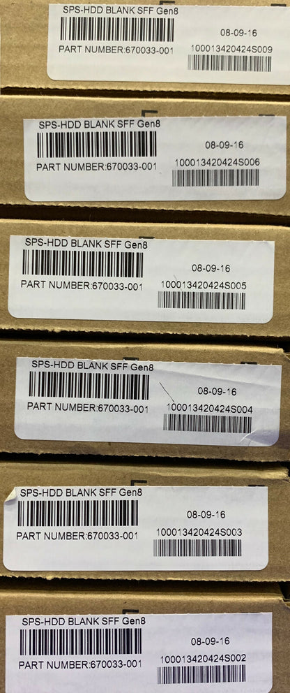 Qté 12 - 670033-001 / SPS-HDD Blank SFF Gen8 Disque dur vierge