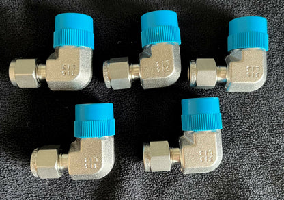 1 paquet de 5 raccords et adaptateurs de tubes Swagelok SS-400-2-6, coude mâle 1/4 x 3/8